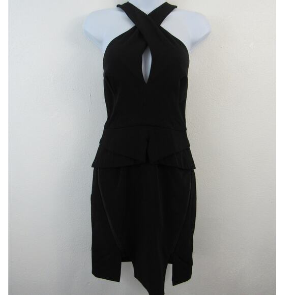 Keepsake The Label Motionless Dress XS Black Mini Peplum Dress Zippered Slits - Picture 2 of 10